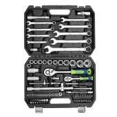 Набор инструментов 1/2",1/4" пластиковый кейс 82 предмета Сибртех 13391